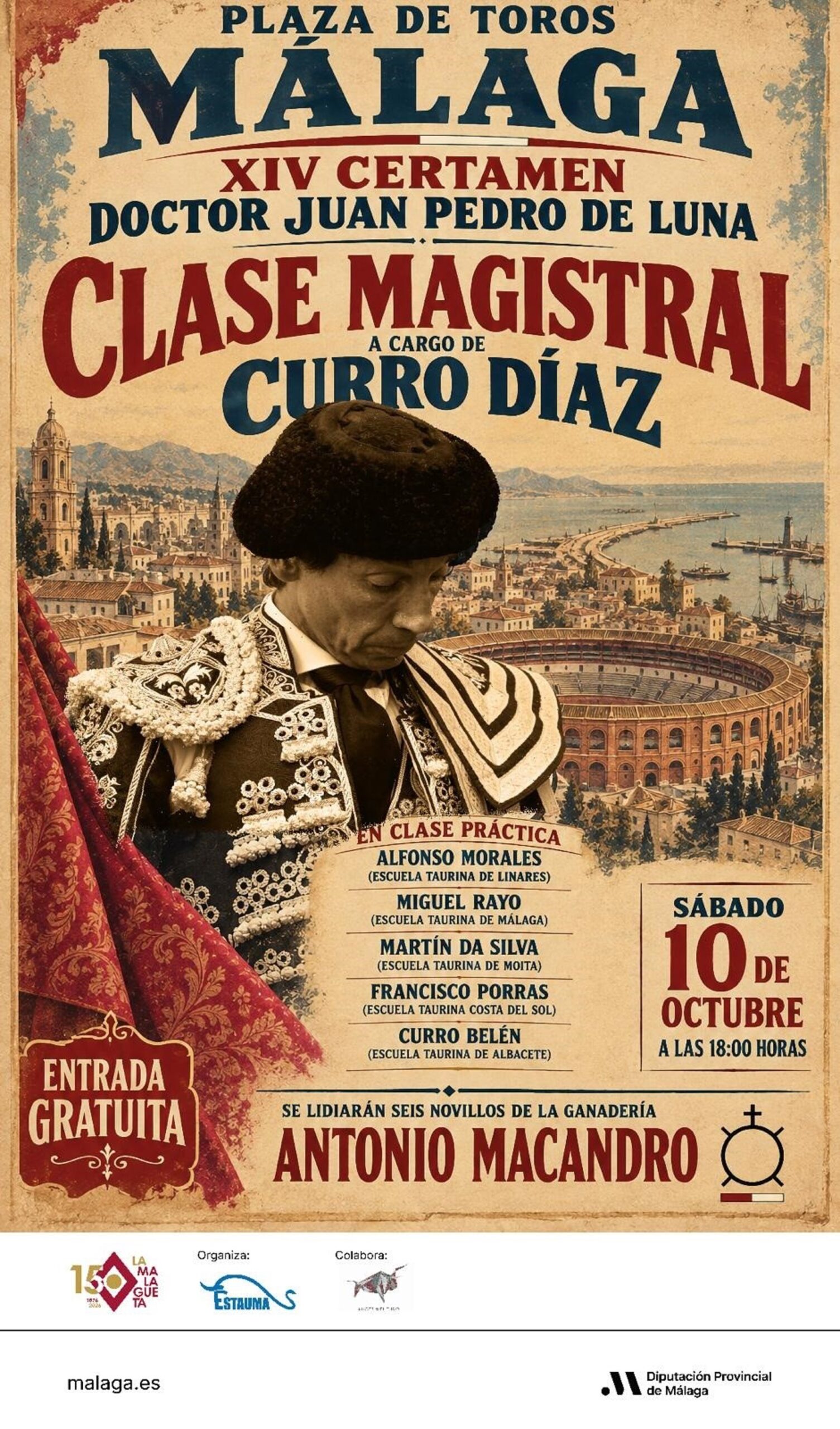 La Escuela Taurina Provincial celebra el XIV Certamen Doctor Juan Pedro de Luna, con Curro Díaz y seis alumnos