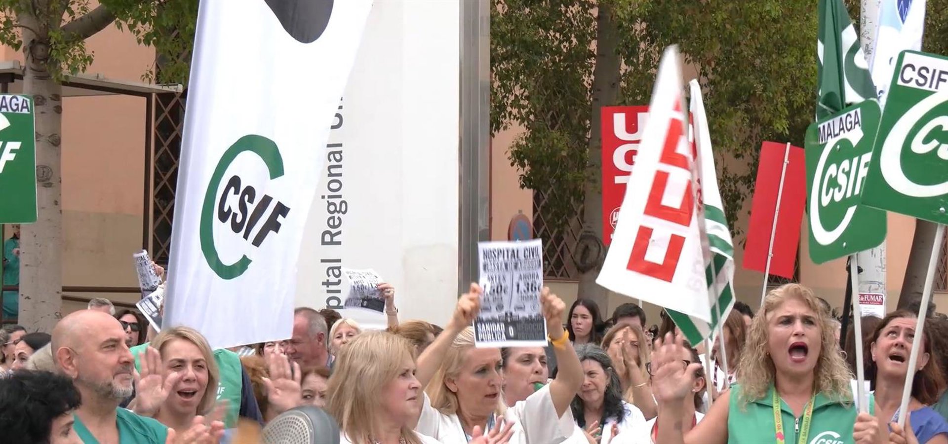 Trabajadores protestan contra las "abusivas tarifas" del nuevo aparcamiento del Hospital Civil