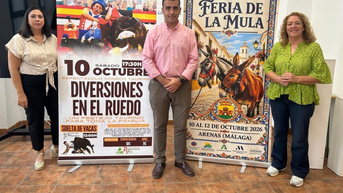 Arenas reunirá del 10 al 12 de octubre más de 150 animales en una nueva edición de su Feria de la Mula