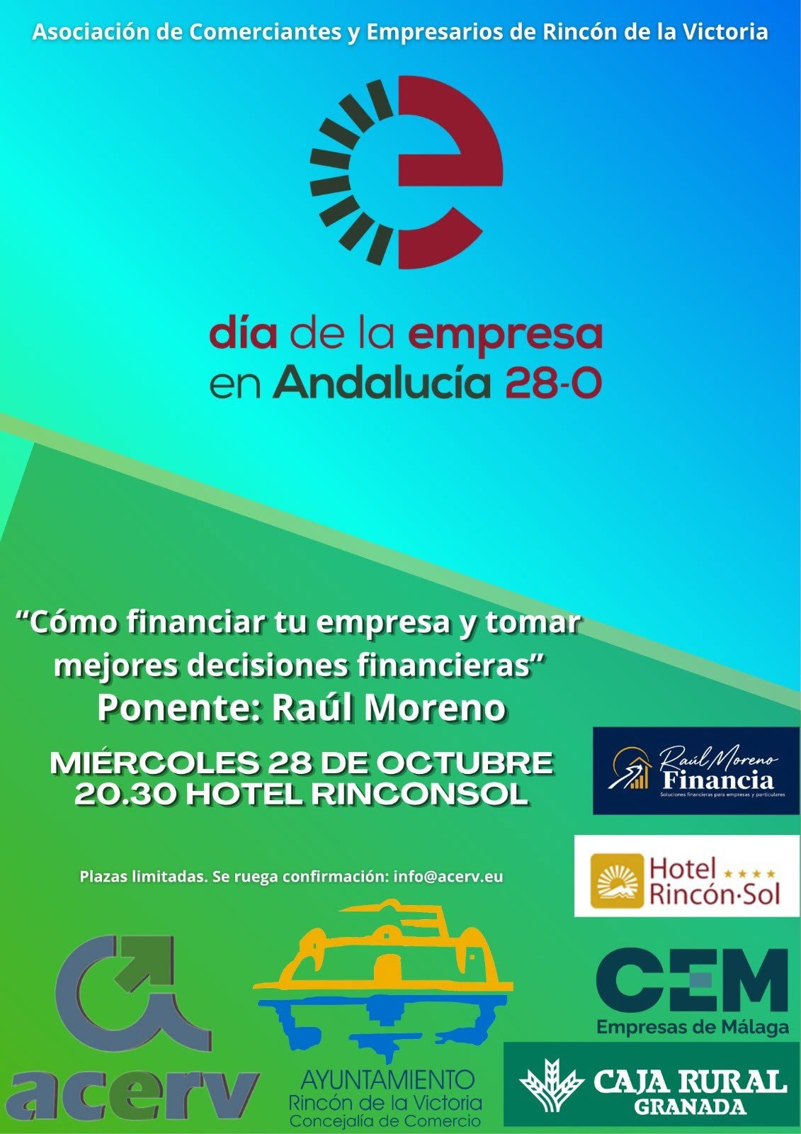 Rincón de la Victoria celebra este miércoles el Día de la Empresa con ponencias sobre financiación y gestión